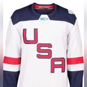 USA 2016 World Cup Of Hockey Adidas White Hockey Jersey Size Youth L/XL